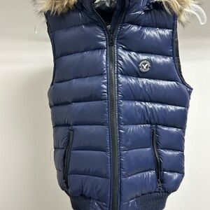 American Eagle Outfitters Dark Blue Puffer Vest